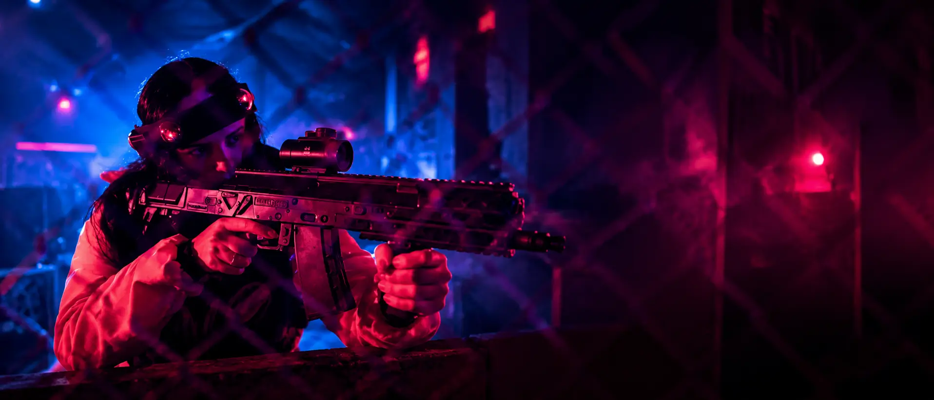 Joueuse en session Laser Game